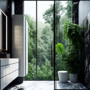 Illustration of a modern bathroom with indirect lighting